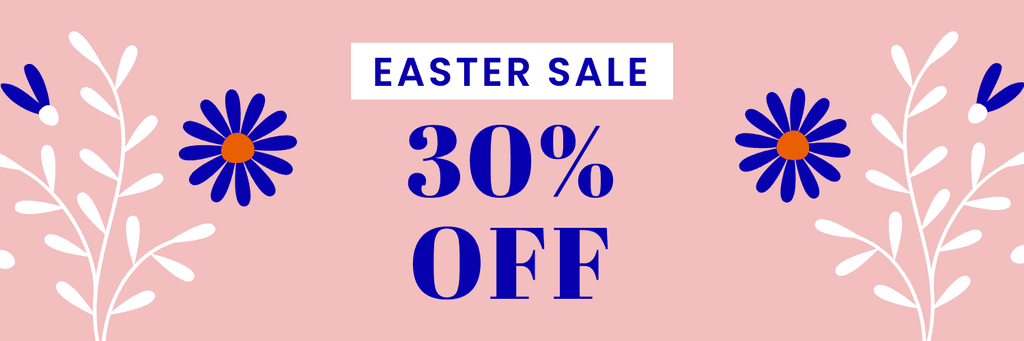 Easter Sale Blue Flower Illustration X Header