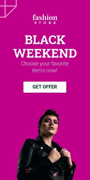 Pink Fashion Black Friday Half Page