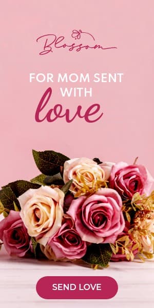 Sent with Love Mother's Day Flowers Half Page