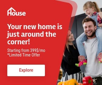 New Family Home Red House Large Rectangle