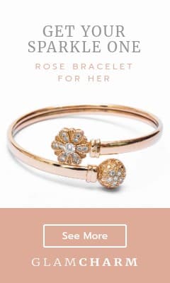 Sparkle One Rose Bracelet Vertical Rectangle