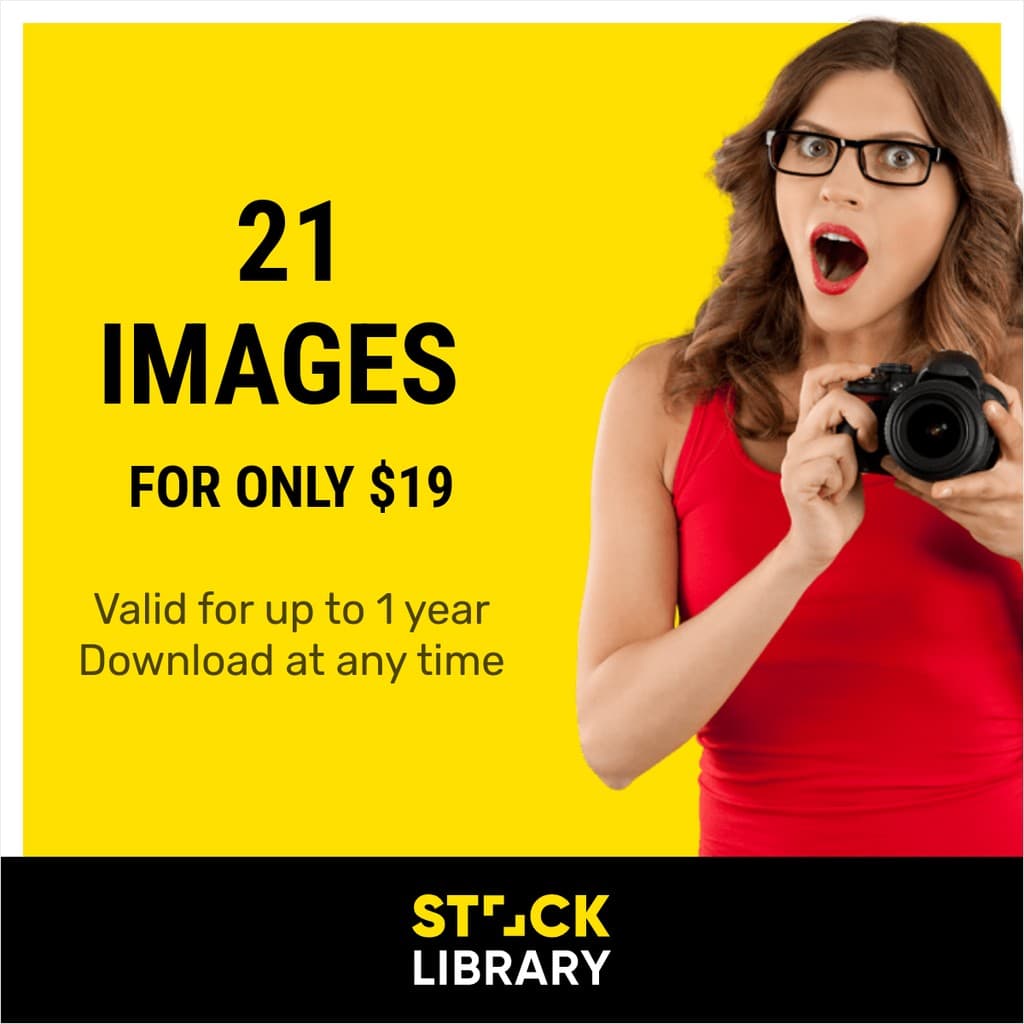 Yellow Image Stock Library Facebook Square Post
