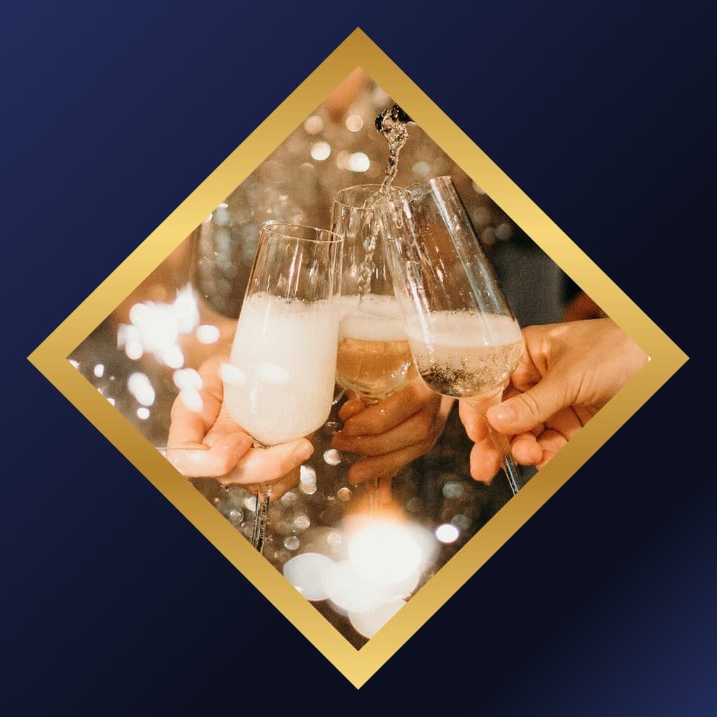 Champagne Toast New Year Responsive Square Responsive Square Art