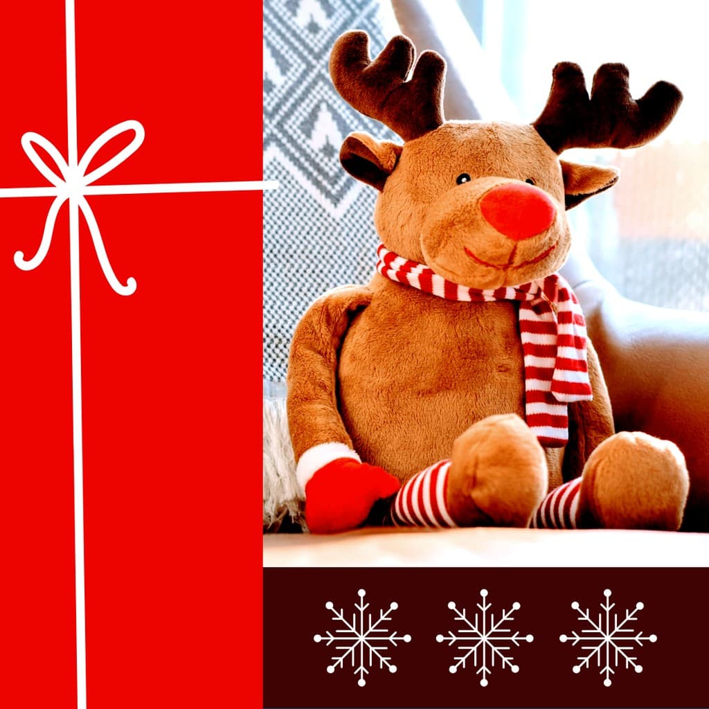 Plushy Reindeer Christmas Responsive Square Responsive Square Art