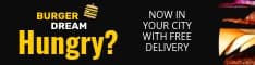 Free Burger Delivery in Your City Half Banner