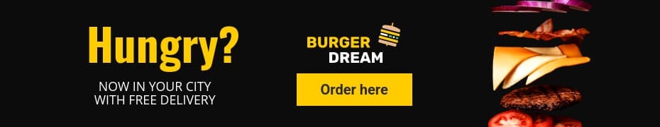 Free Burger Delivery in Your City Top Banner