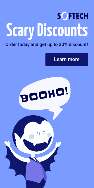 Halloween Vampire Scary Discounts Half Page