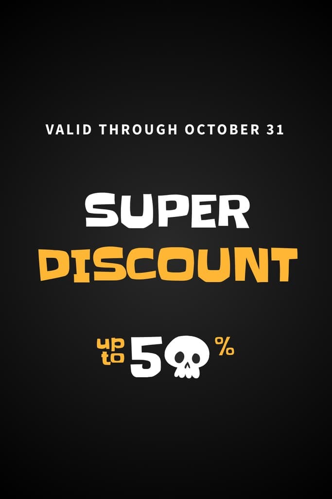 Black Halloween Skull Discount Pinterest Pin Tall