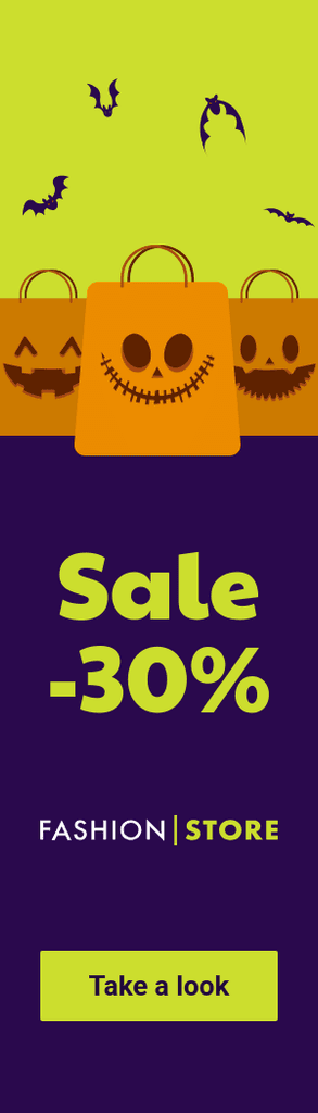 Halloween Shopping Bag Fashion Sale Portrait