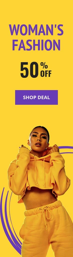 Yellow Purple Woman's Fashion Deal Portrait