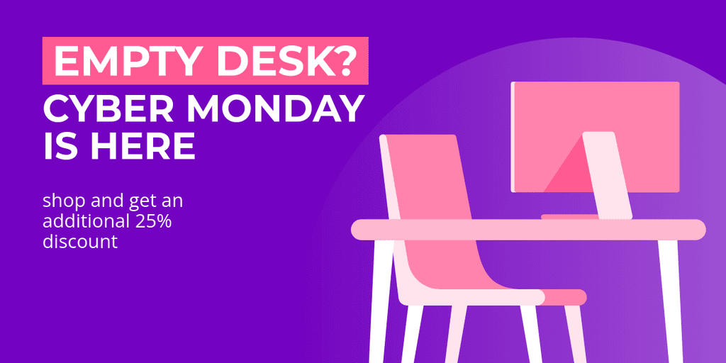 Cyber Monday Empty Desk Discount X Image Post