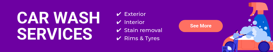 Full Car Wash Service Package Animated Top Banner