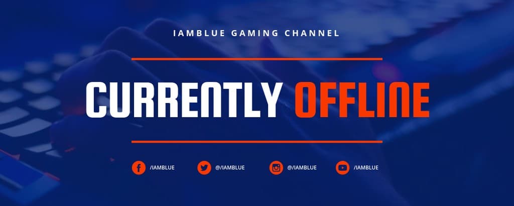 Iamblue gaming Twitch Cover Twitch Profile Banner