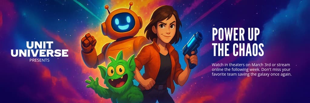 Power Up the Chaos Unit Universe Movie Animated X Header