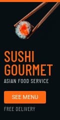 Sushi Gourmet Asian Food Service Vertical Banner