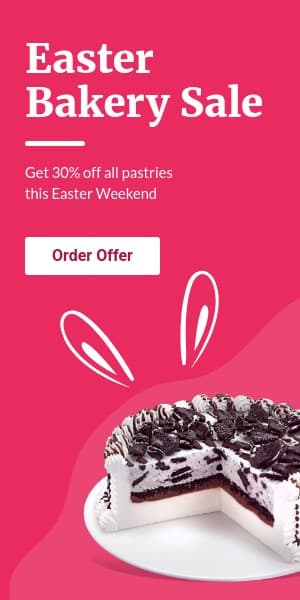 Easter Bunny Bakery Sale Half Page