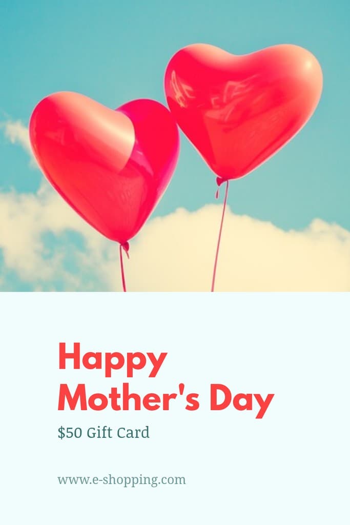 Mother's Day Hearth Balloons Gift Card Pinterest Pin Tall