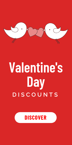 Valentine's Day Bird Discounts Half Page