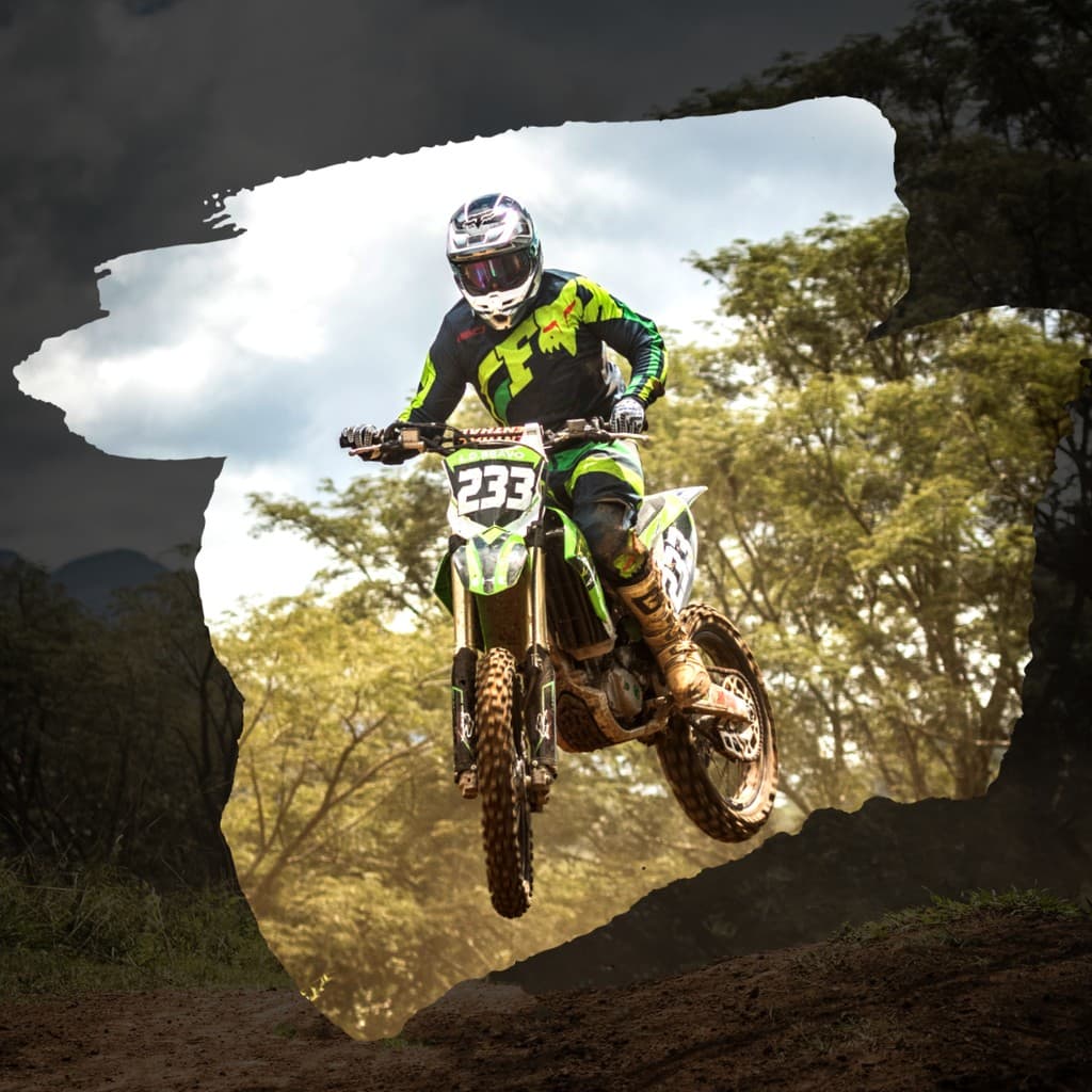 Green 233 Motocross Automotive Responsive Square Responsive Square Art