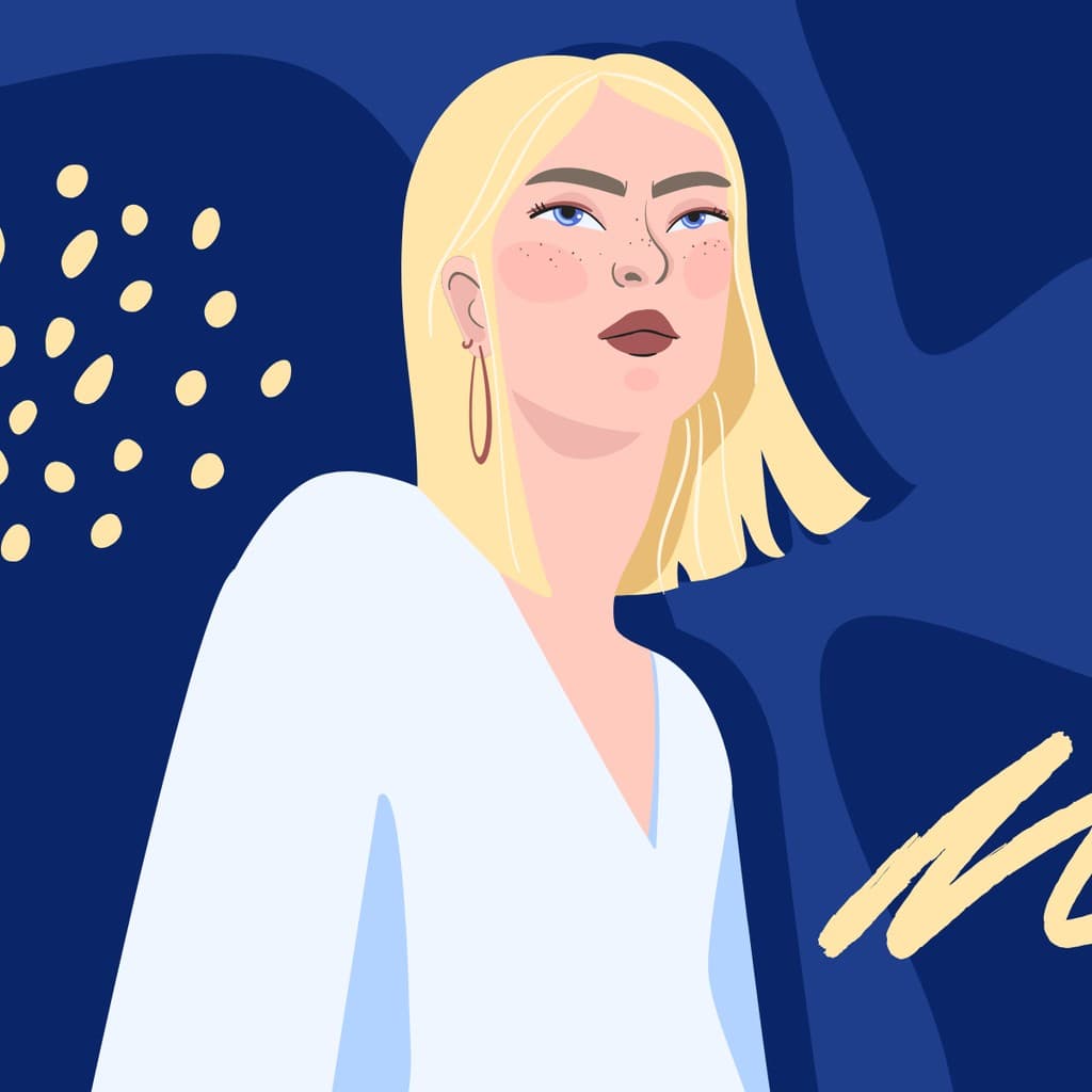 Illustration Blonde Woman Fashion Responsive Square Responsive Square Art