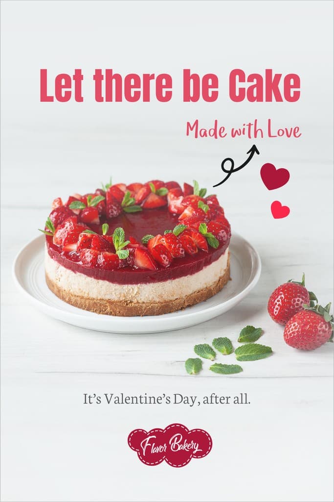 Let There Be Cake on Valentine's Day Pinterest Pin Tall