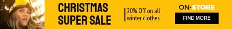 Winter Clothes Christmas Super Sales Main Banner