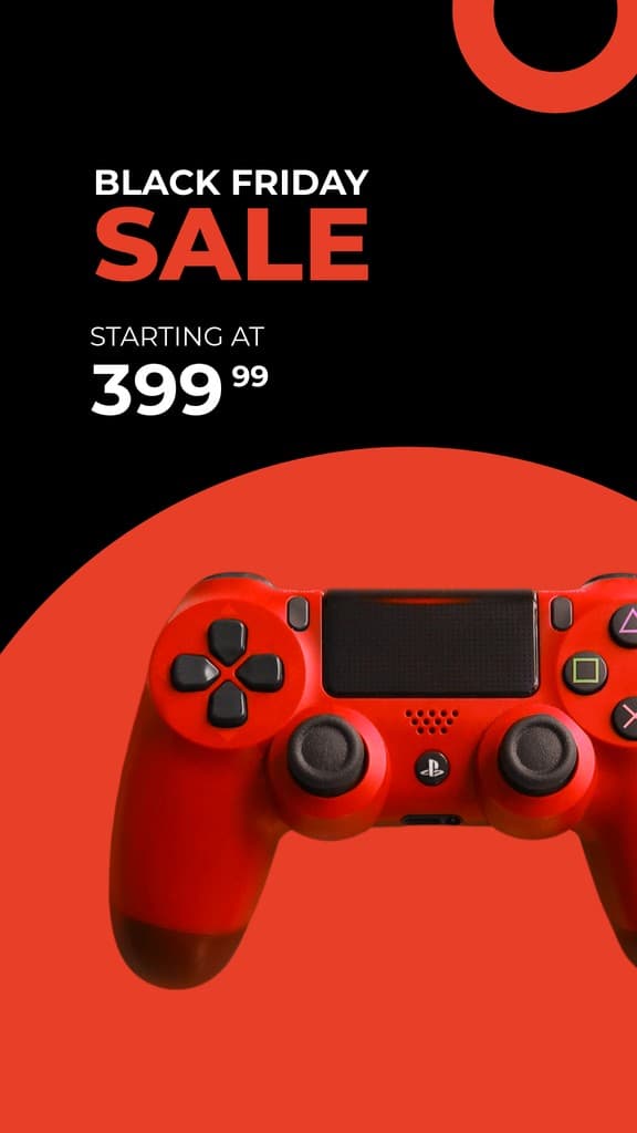 Black Friday Red PS4 PRO Controller