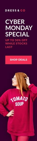 Cyber Monday Special Red Woman Wide Skyscraper