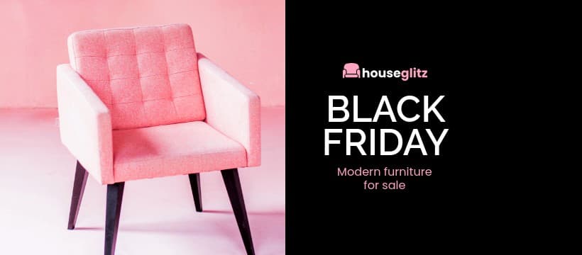 Black Friday Modern Pink Furniture Sale Facebook Cover