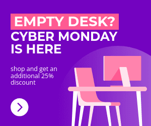 Cyber Monday Empty Desk Discount Inline Rectangle
