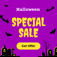 Purple Yellow Halloween Special Sale Small Square