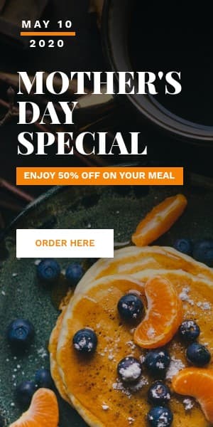 Mother's Day Special Meal Promo Half Page