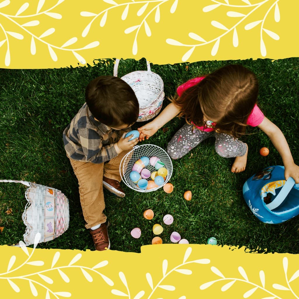 Children Egg Hunt Easter Responsive Square Responsive Square Art