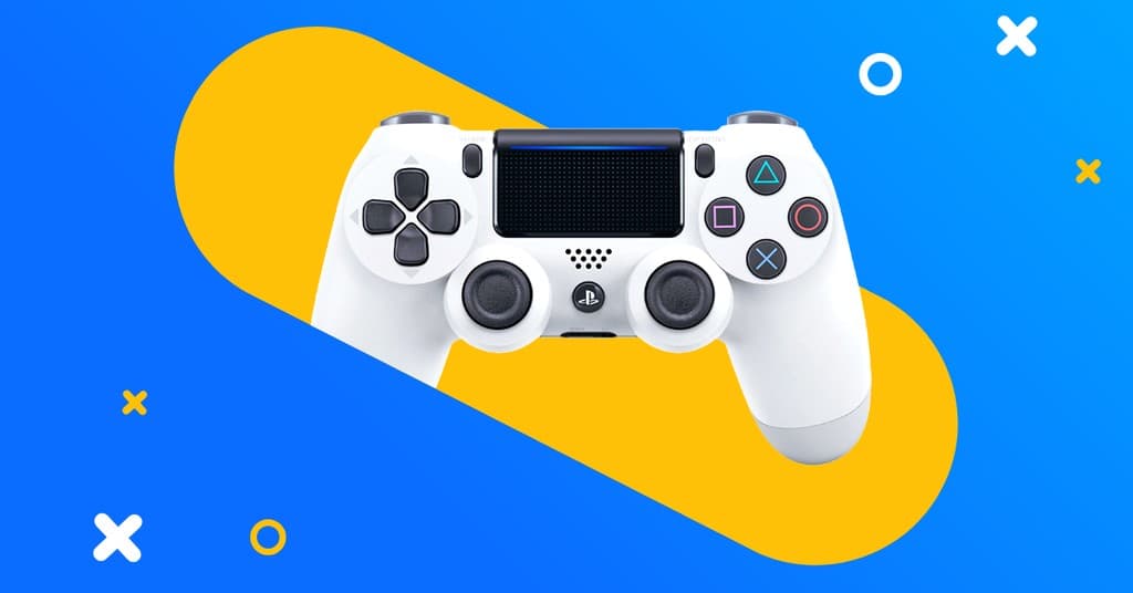 White Play Station Controller Gaming Responsive Landscape Responsive Landscape Art