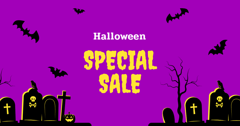 Purple Yellow Halloween Special Sale Facebook Sponsored Message