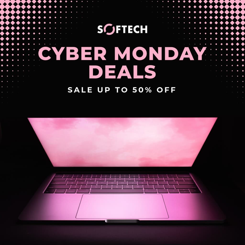 Pink Laptop Cyber Monday Deals Facebook Square Post