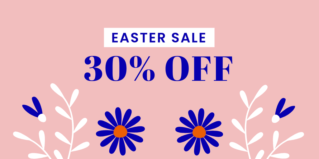 Easter Sale Blue Flower Illustration X Image Post