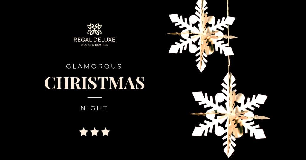 Gold Snowflake Glamorous Christmas Night