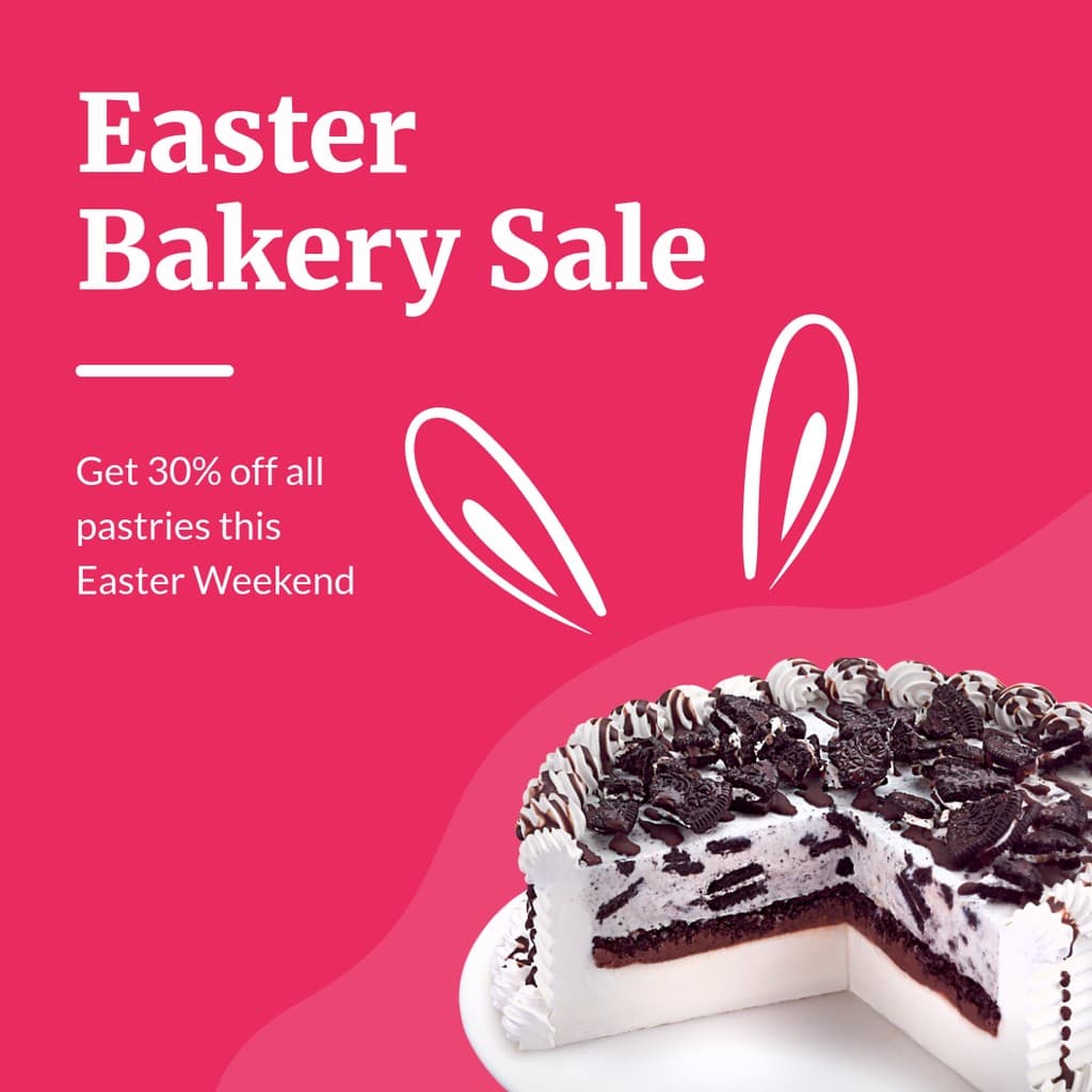 Easter Bunny Bakery Sale Facebook Square Post