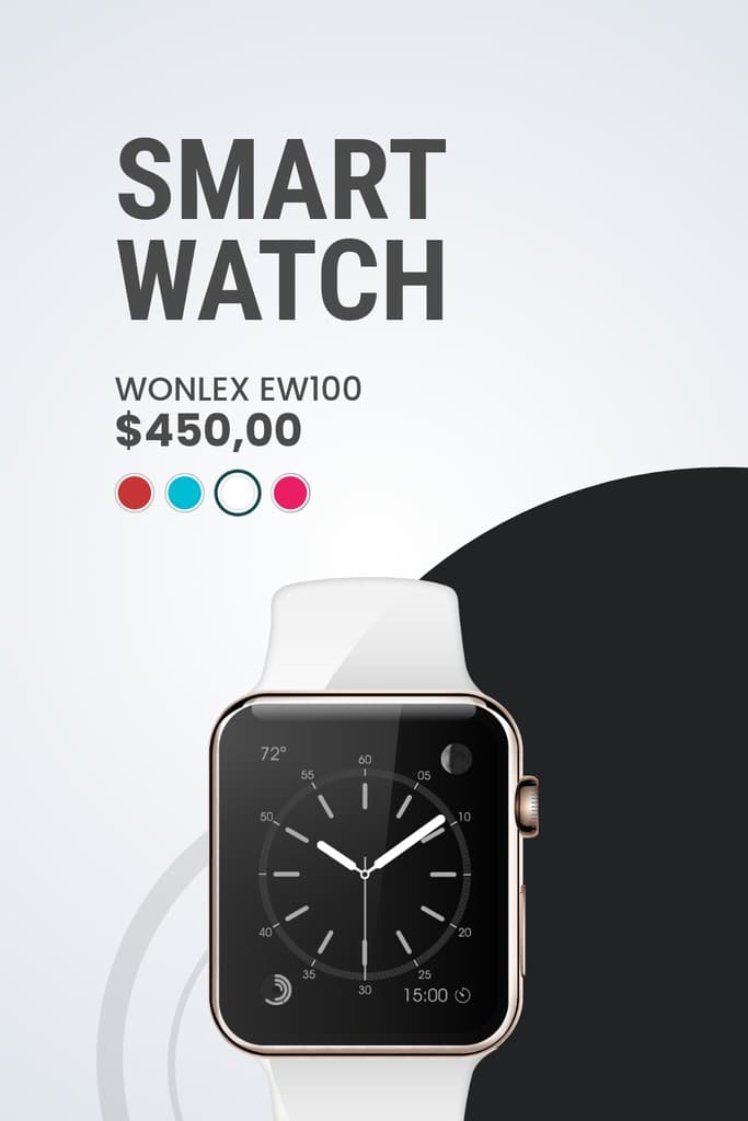 White Wonlex Smart Watch Pinterest Pin Tall