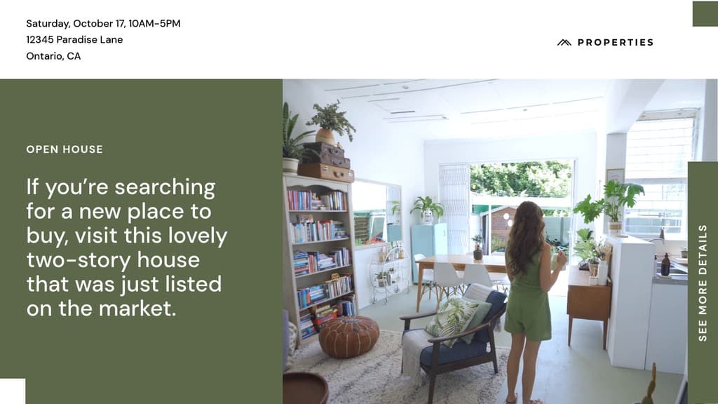 White Green Elegant Open House Video Facebook FHD Video