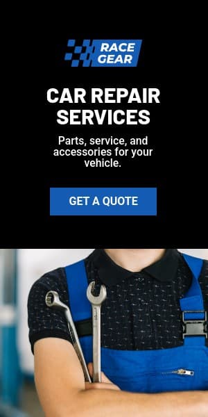 Car Repair Service Race Gear Half Page