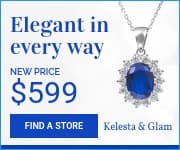 Elegant Sapphire Necklace Small Rectangle