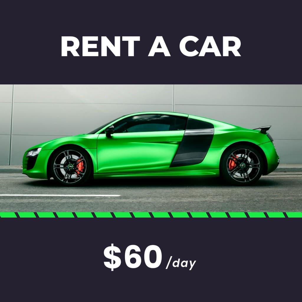 Rent a Green Sport Car Animated