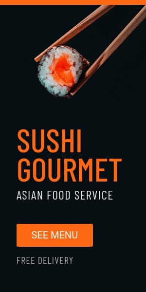 Sushi Gourmet Asian Food Service Half Page