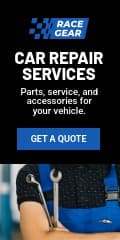 Car Repair Service Race Gear Vertical Banner