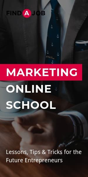 Find a Job Marketing Online School Half Page