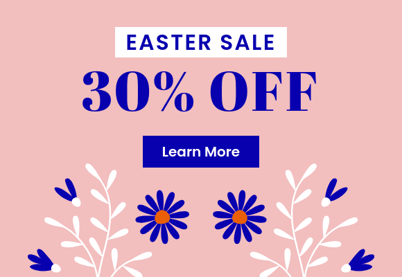 Easter Sale Blue Flower Illustration Netboard