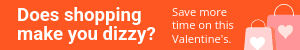 Valentine's Day Dizzy Shopping Mobile Banner