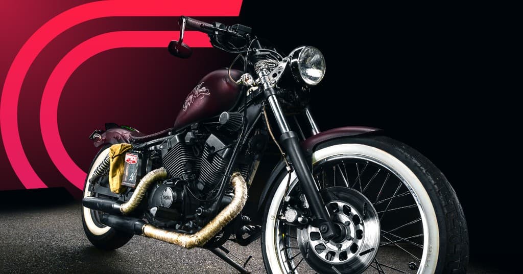 Burgundy Yamaha Motorcycle Automotive Responsive Landscape